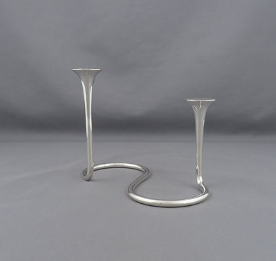 Danish Modern Sterling Silver Candelabra - JH Tee Antiques