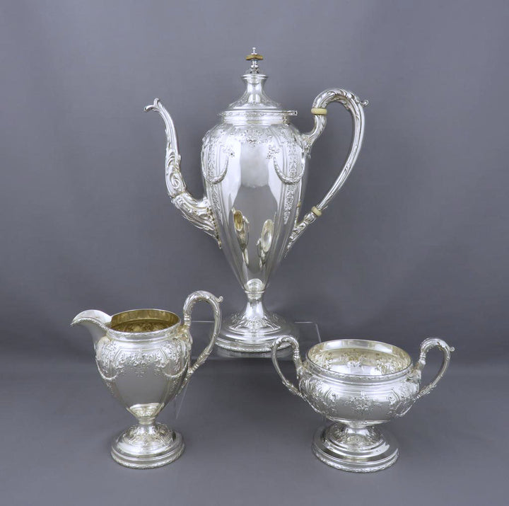 Dominick &amp; Haff Sterling Silver Coffee Set - JH Tee Antiques