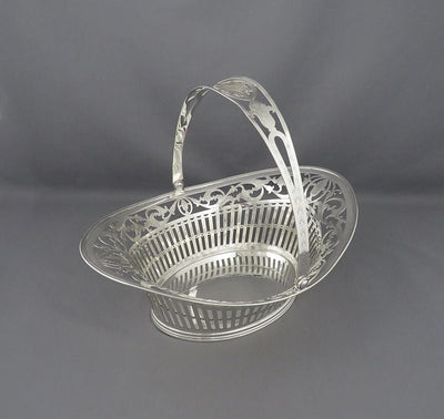 Antique Dutch Silver Bread Basket - JH Tee Antiques