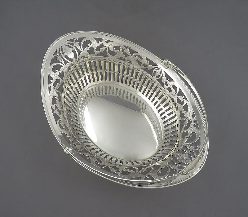 Antique Dutch Silver Bread Basket - JH Tee Antiques