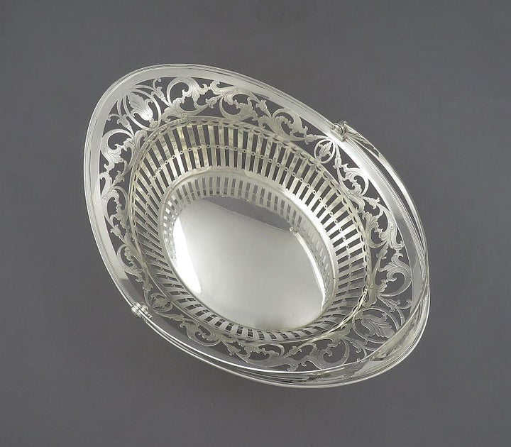 Antique Dutch Silver Bread Basket - JH Tee Antiques