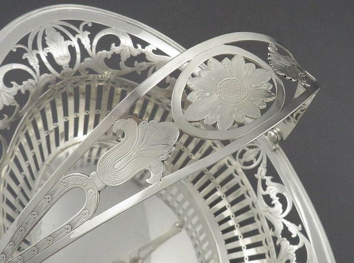 Antique Dutch Silver Bread Basket - JH Tee Antiques