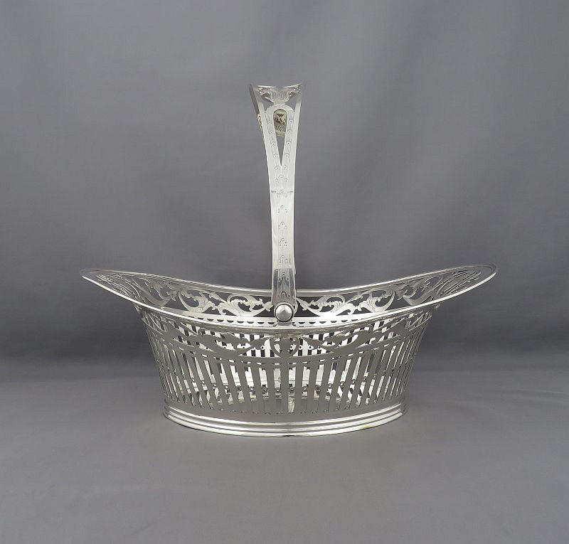 Antique Dutch Silver Bread Basket - JH Tee Antiques