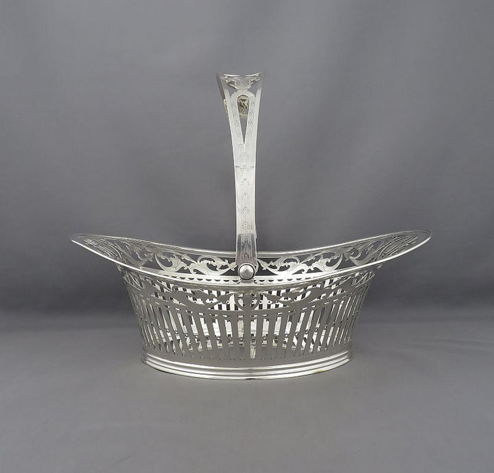 Antique Dutch Silver Bread Basket - JH Tee Antiques