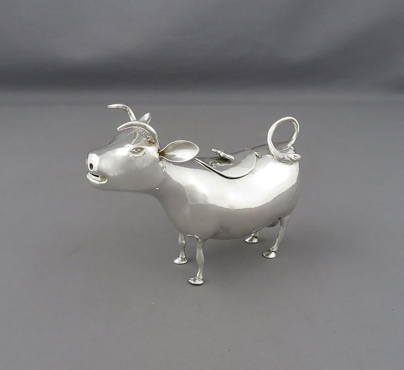 Dutch Sterling Silver Cow Creamer - JH Tee Antiques