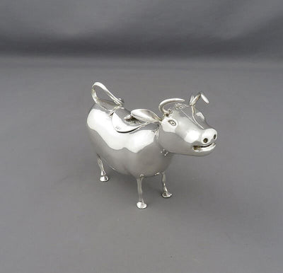 Dutch Sterling Silver Cow Creamer - JH Tee Antiques