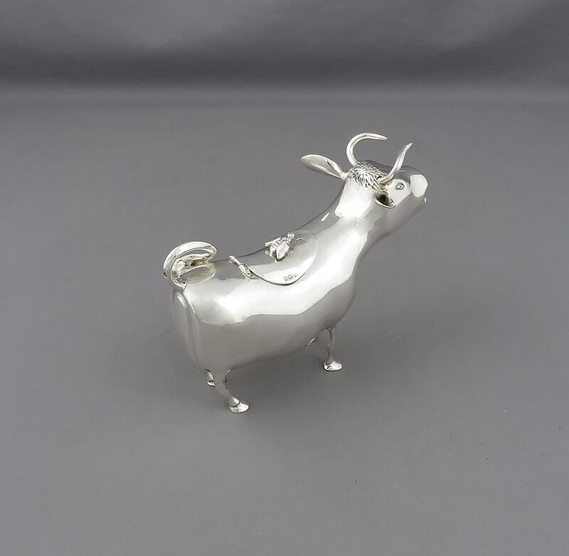 Dutch Sterling Silver Cow Creamer - JH Tee Antiques