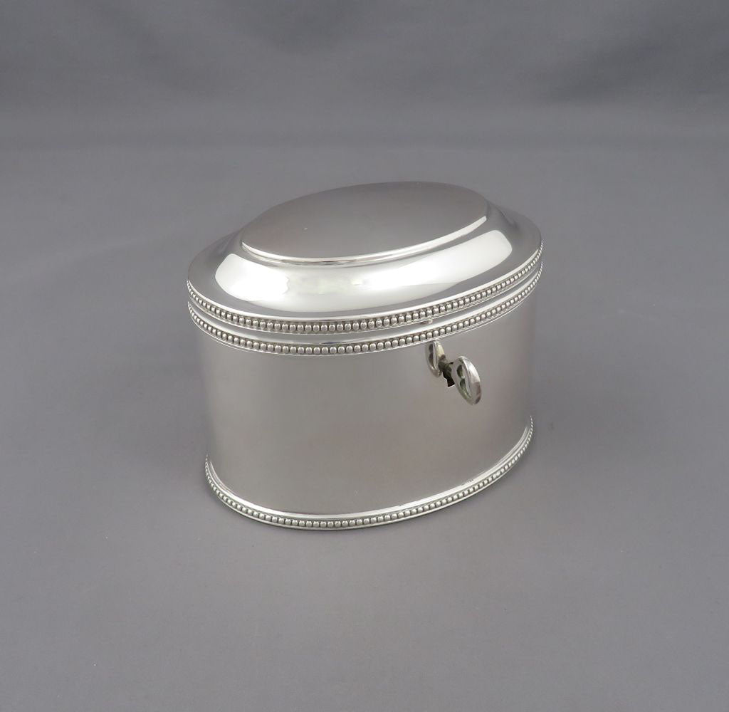 Dutch Silver Tea Caddy - JH Tee Antiques