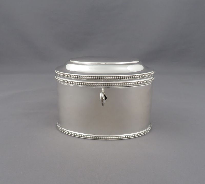 Dutch Silver Tea Caddy - JH Tee Antiques
