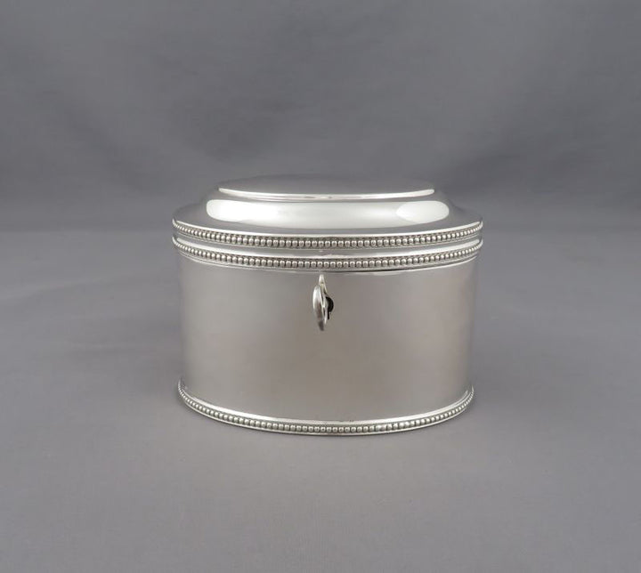 Dutch Silver Tea Caddy - JH Tee Antiques