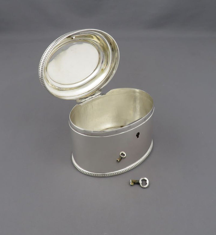Dutch Silver Tea Caddy - JH Tee Antiques