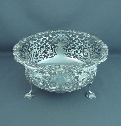 Edwardian Silver Centrepiece Bowl - JH Tee Antiques