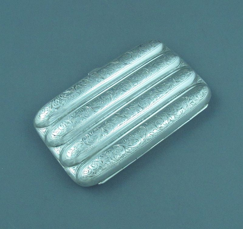 Sterling Silver Cigar Case - JH Tee Antiques