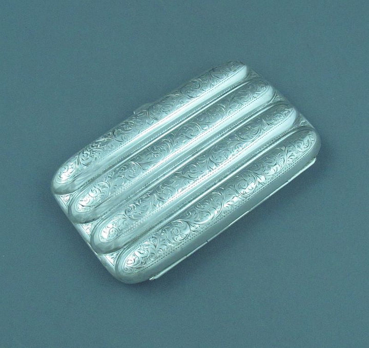 Sterling Silver Cigar Case - JH Tee Antiques