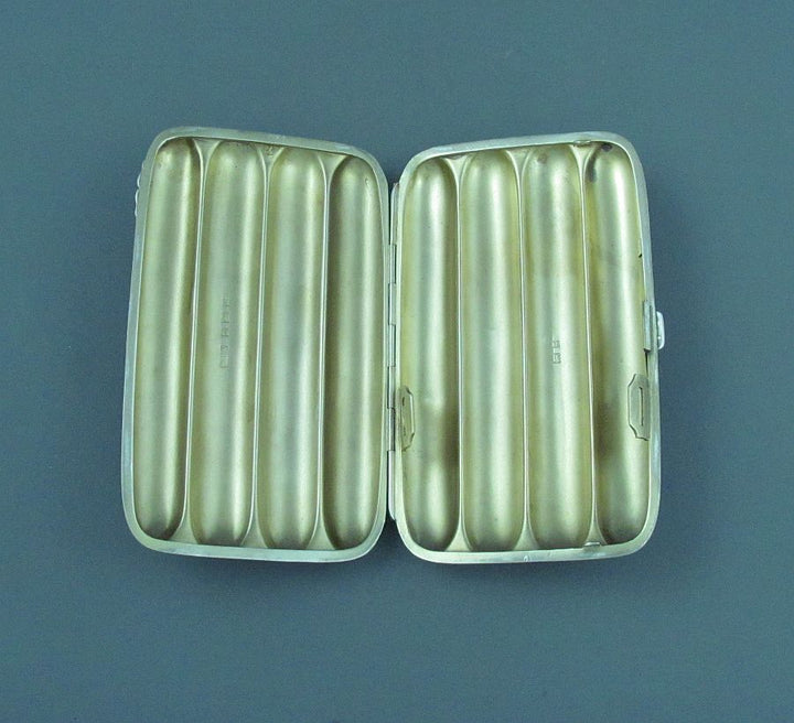 Sterling Silver Cigar Case - JH Tee Antiques