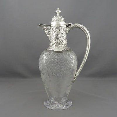Edwardian Sterling Silver Claret Jug - JH Tee Antiques