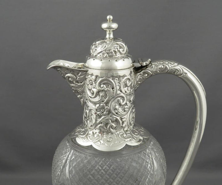 Edwardian Sterling Silver Claret Jug - JH Tee Antiques