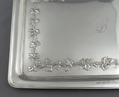 Edwardian Sterling Silver Dressing Table Tray - JH Tee Antiques