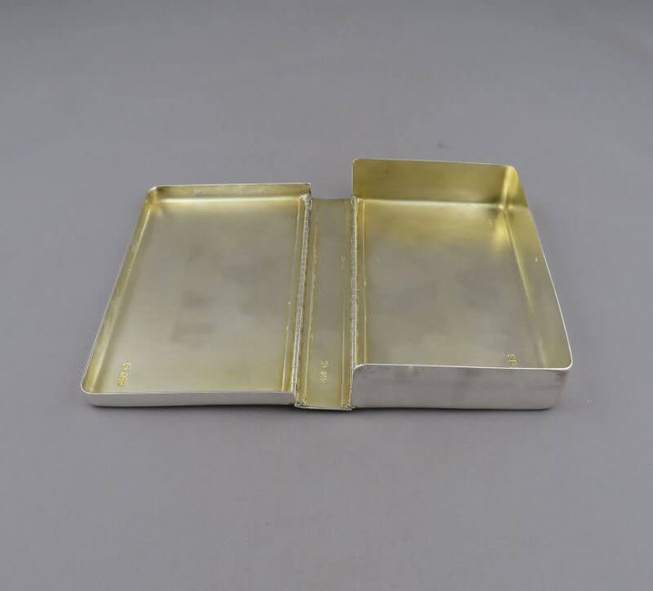 Edwardian Sterling Silver Sandwich Box - JH Tee Antiques