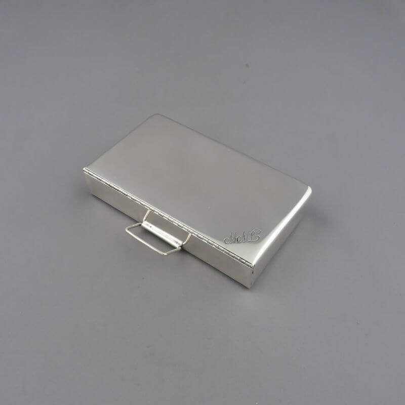 Edwardian Sterling Silver Sandwich Box - JH Tee Antiques