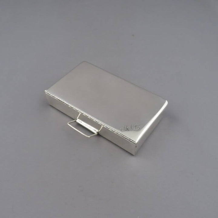 Edwardian Sterling Silver Sandwich Box - JH Tee Antiques