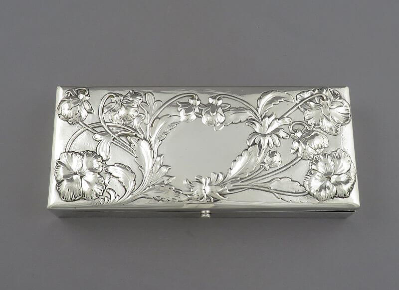 Edwardian Silver Writing Box - JH Tee Antiques
