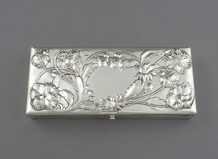 Edwardian Silver Writing Box - JH Tee Antiques