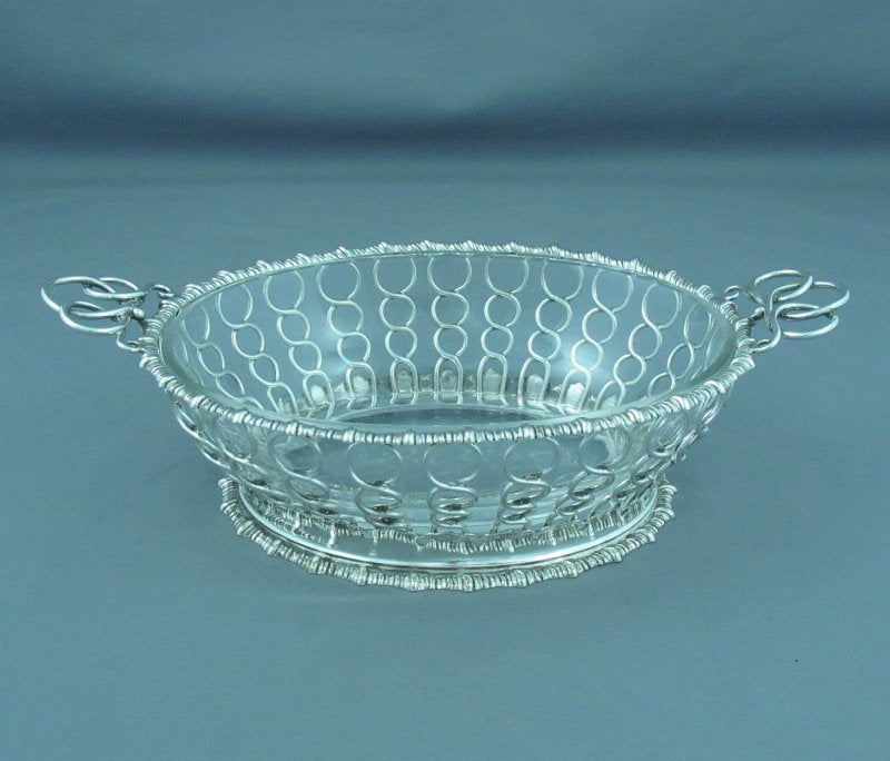 Edwardian Sterling Silver Basket - JH Tee Antiques