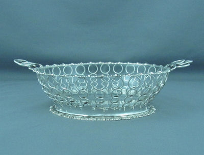 Edwardian Sterling Silver Basket - JH Tee Antiques