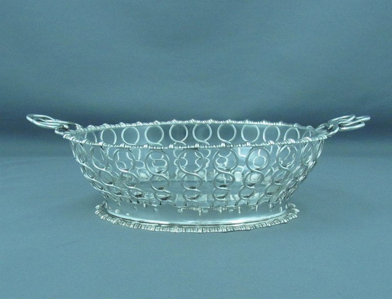 Edwardian Sterling Silver Basket - JH Tee Antiques