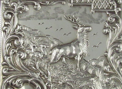 Edwardian Sterling Silver Card Case - JH Tee Antiques