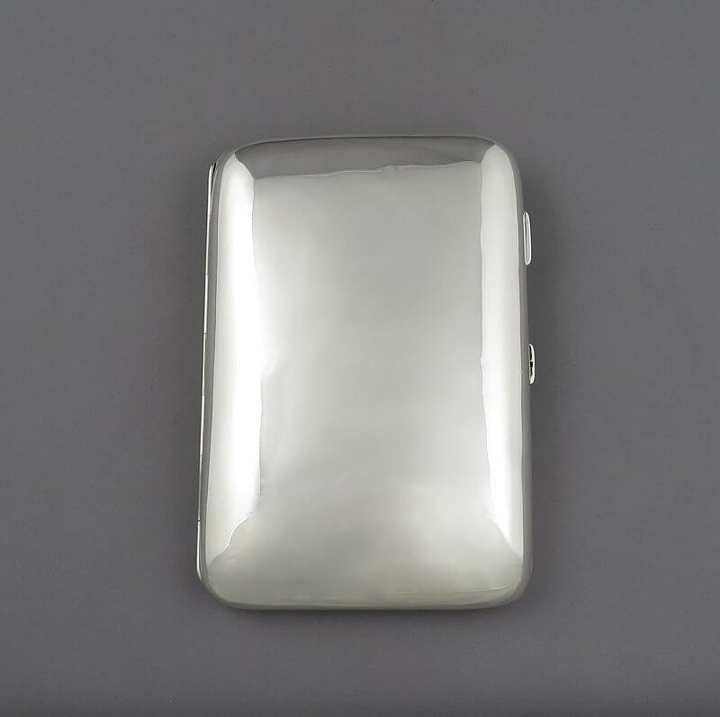 Edwardian Sterling Silver Cigar Case - JH Tee Antiques