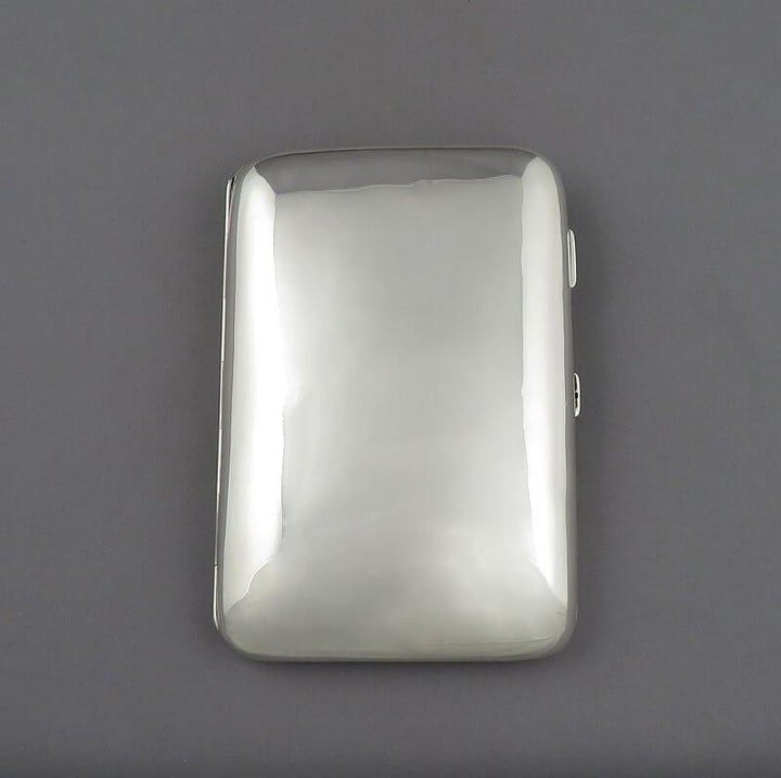 Edwardian Sterling Silver Cigar Case - JH Tee Antiques