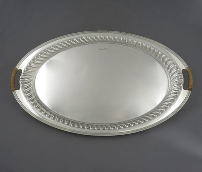 Edwardian Sterling Silver Cocktail Tray - JH Tee Antiques