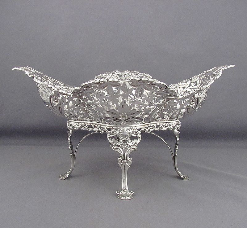 Edwardian Sterling Silver Dessert Stand - JH Tee Antiques