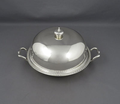 Edwardian Sterling Silver Muffin Dish - JH Tee Antiques