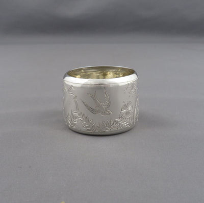 Pair of Aesthetic Movement Silver Napkin Rings - JH Tee Antiques