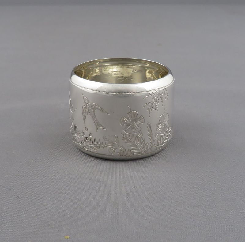 Pair of Aesthetic Movement Silver Napkin Rings - JH Tee Antiques