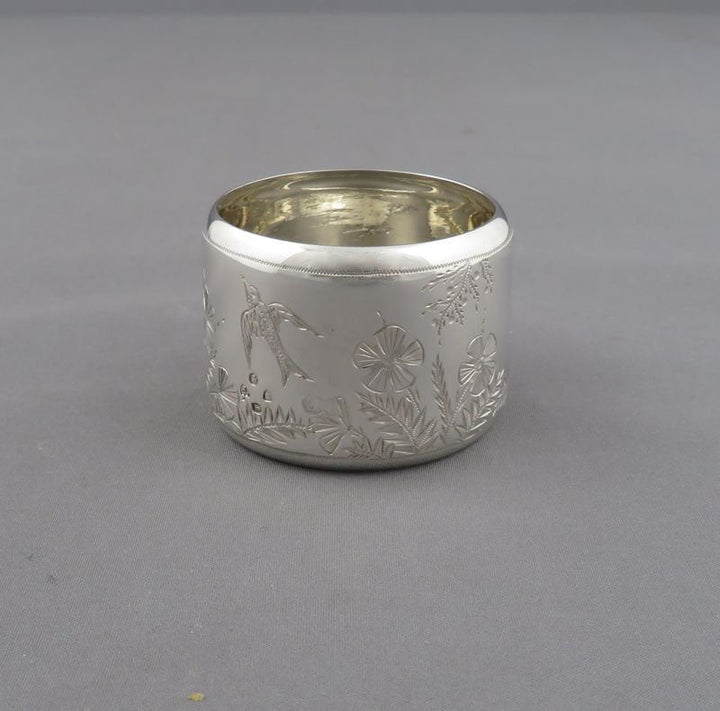 Pair of Aesthetic Movement Silver Napkin Rings - JH Tee Antiques