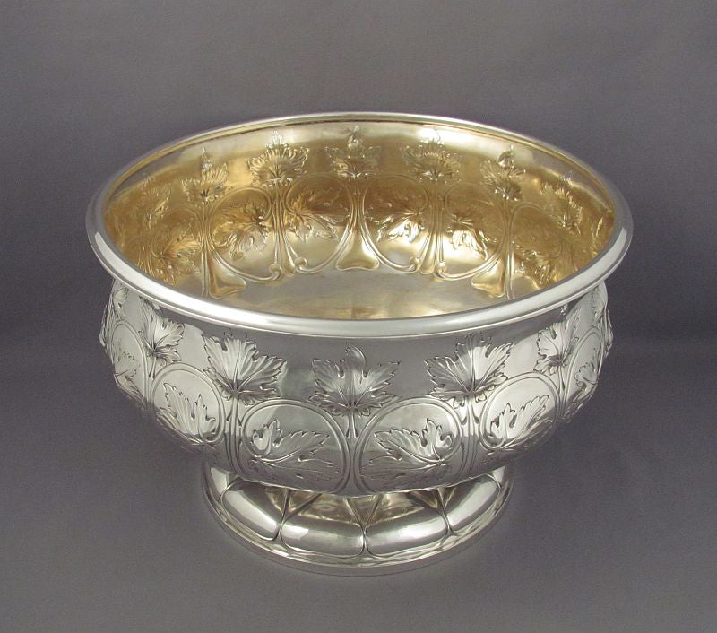 Sterling Silver Punch Bowl by Elkington &amp; Co - JH Tee Antiques