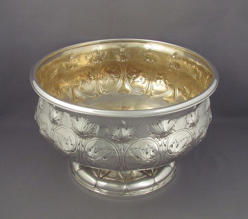 Sterling Silver Punch Bowl by Elkington & Co - JH Tee Antiques