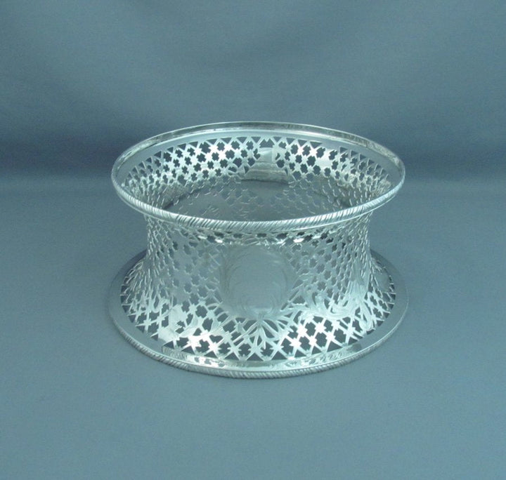 English Chinoiserie Sterling Silver Dish Ring - JH Tee Antiques