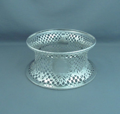 English Chinoiserie Sterling Silver Dish Ring - JH Tee Antiques