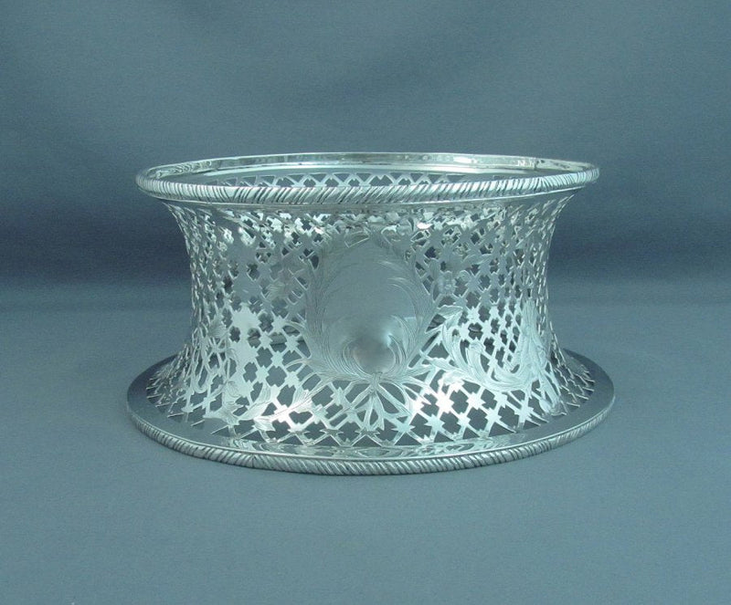 English Chinoiserie Sterling Silver Dish Ring - JH Tee Antiques
