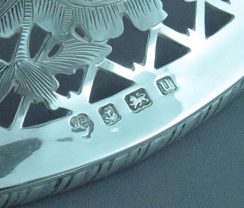 English Chinoiserie Sterling Silver Dish Ring - JH Tee Antiques