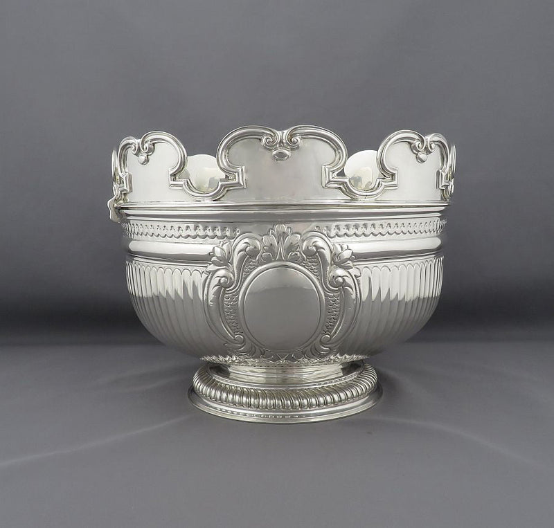 English Hallmarked Silver Monteith Bowl - JH Tee Antiques