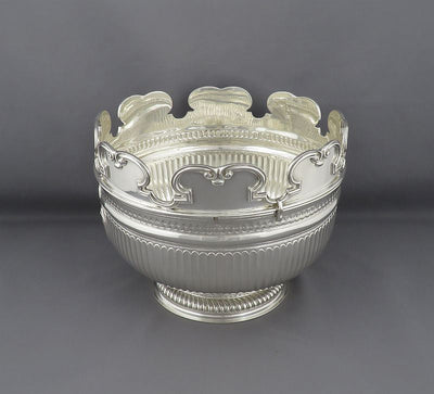 English Hallmarked Silver Monteith Bowl - JH Tee Antiques