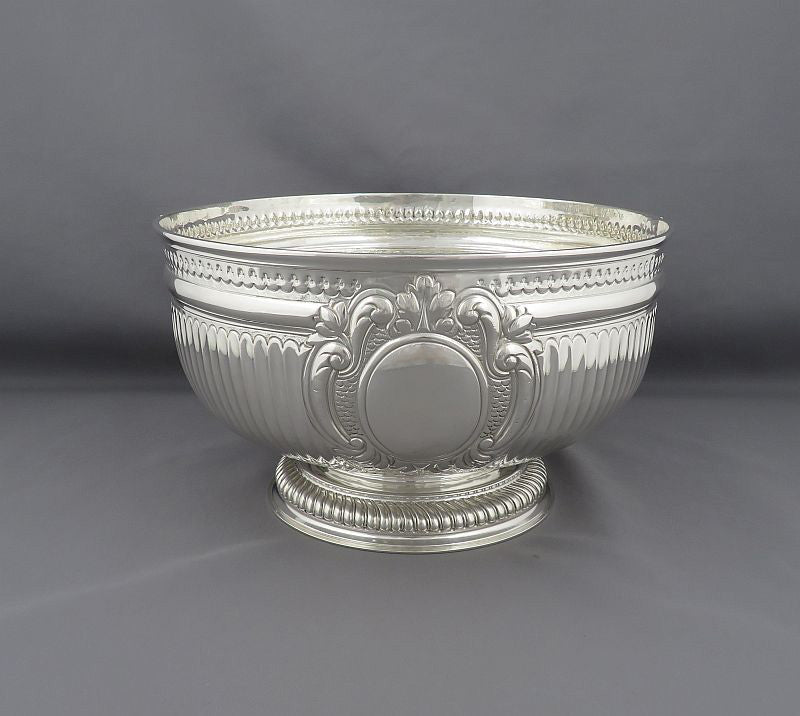 English Hallmarked Silver Monteith Bowl - JH Tee Antiques