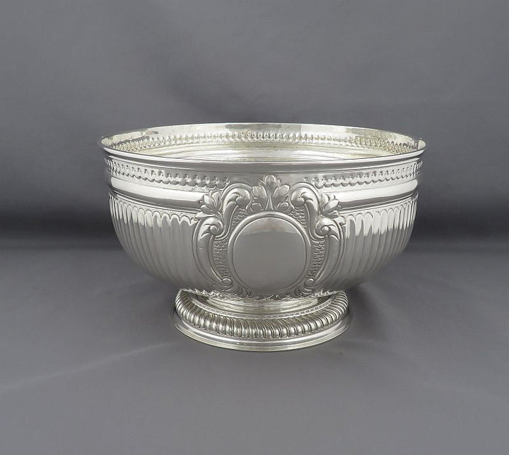 English Hallmarked Silver Monteith Bowl - JH Tee Antiques