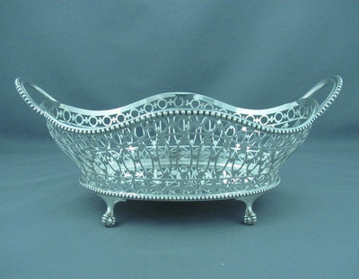 English Sterling Silver Basket - JH Tee Antiques